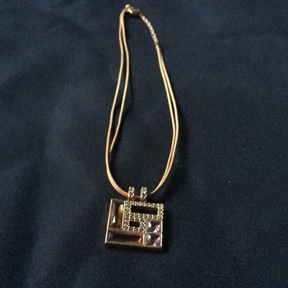 Brown stone Swarovski necklace